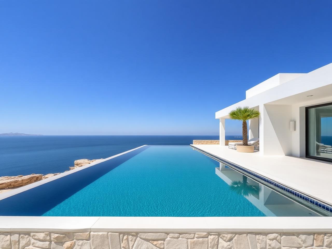 Villa contemporaine avec piscine à débordement — Paphos